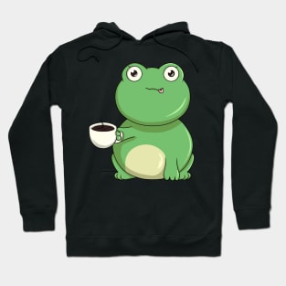 Funny frog is drinking a coffee Hoodie